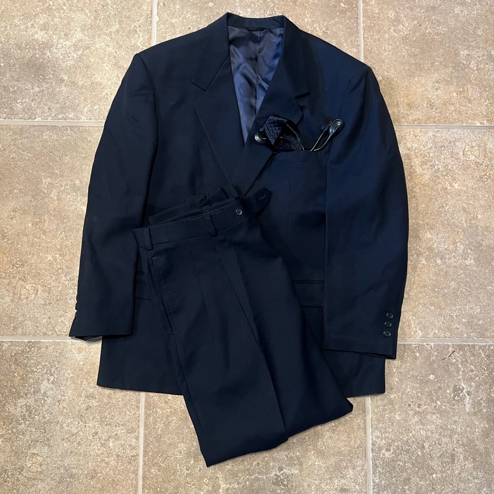 Nino Cerruti Rue Royale Men’s Navy Blue Suit Sports Jacket and Pants